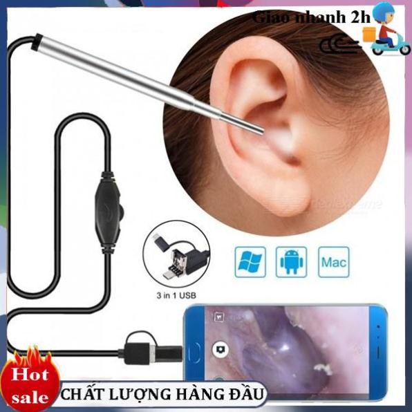 Giá rẻ hủy diệt ️ Camera Nội Soi Tai Siêu Nét Đi Kèm Bộ Đầu Lấy Ráy ️ Nhỏ Gọn, Chống nước️FREESHIP