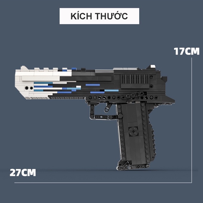 Đồ Chơi Lắp Ráp Kiểu LEGO PUBG Mô Hình Lục DESERT EAGLE Black Ice 900+ Mảnh Ghép - Bản Thiết Kế Tiêu Chuẩn Của Kevin183