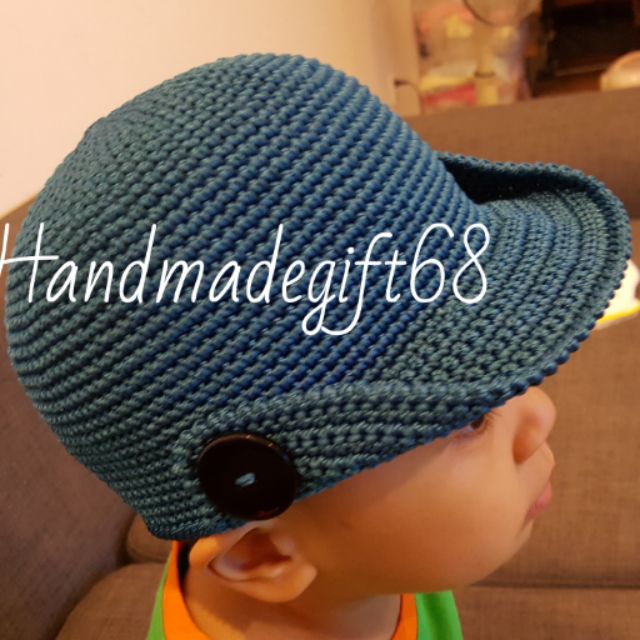 Mũ lưỡi trai sợi thô handmade cho bé (mẫu 1)