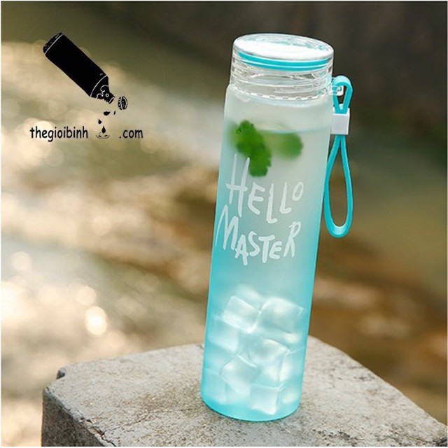 Bình nước thủy tinh Hello Master chai to 450ml -Rẻ nhất . .