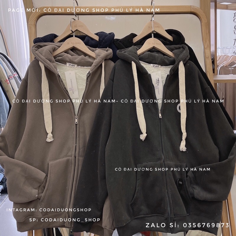 áo khoác nỉ C dây to lót lông kéo khoá | BigBuy360 - bigbuy360.vn
