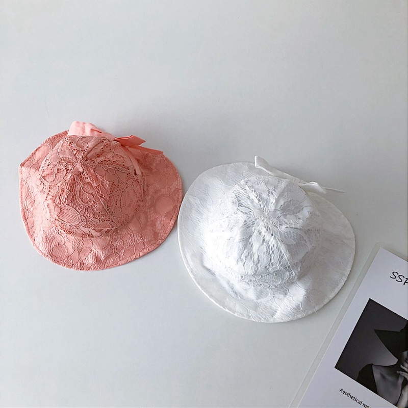 Nón Cotton Phối Ren Đính Nơ Phong Cách Công Chúa Cho Bé Sơ Sinh