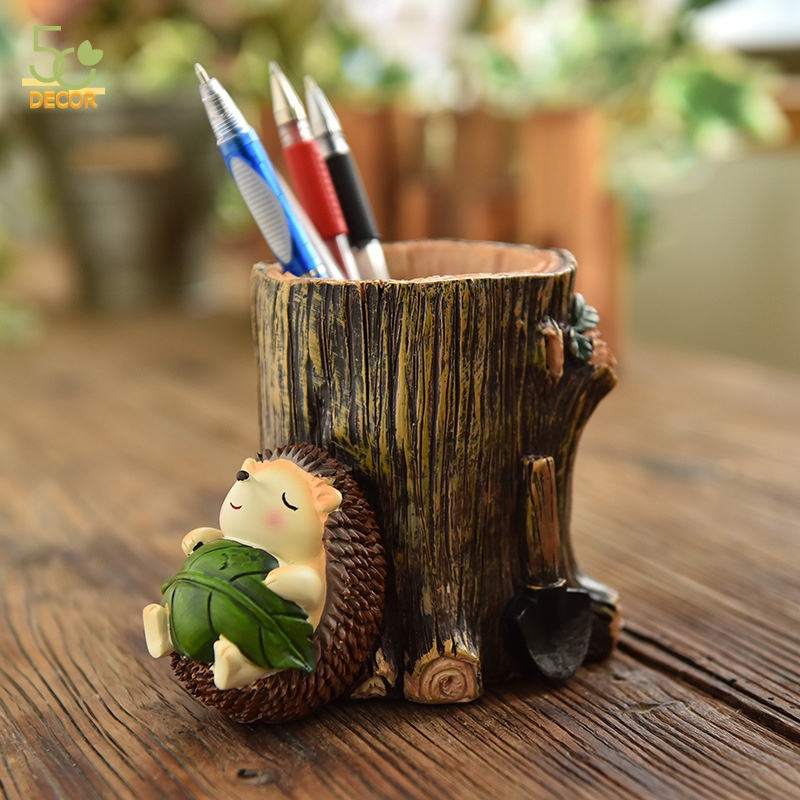 Ống đựng bút mô hình nhím, ống cắm bút trang trí nhà, trang trí bàn, văn phòng, hộp bút quà tặng, lưu niệm