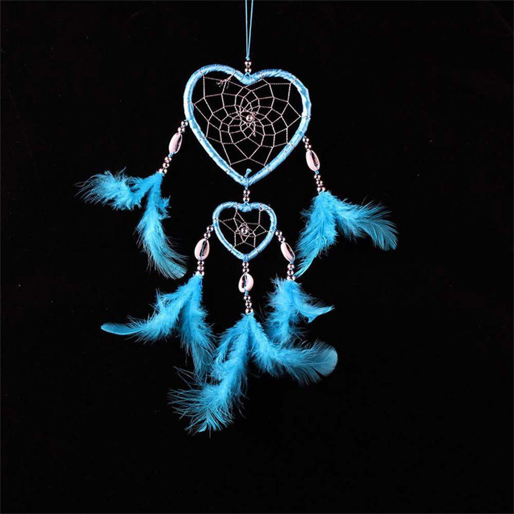 ZAIJIE Indian Ann Style Feather Home Decoration Wind Chimes Dream Catcher Love Heart Wall Ornaments Ins Car Interior/Multicolor