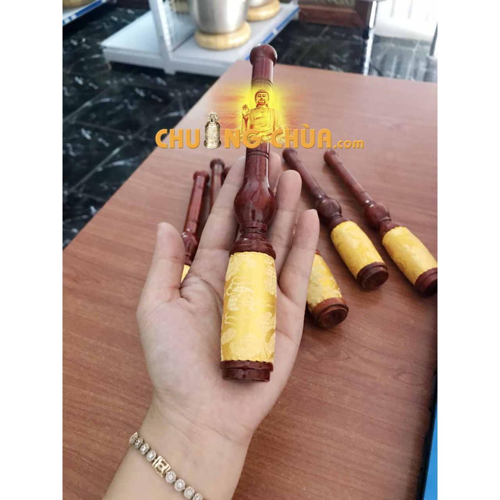 Dùi chuông mõ tụng kinh 2 tay kích thước 20cm