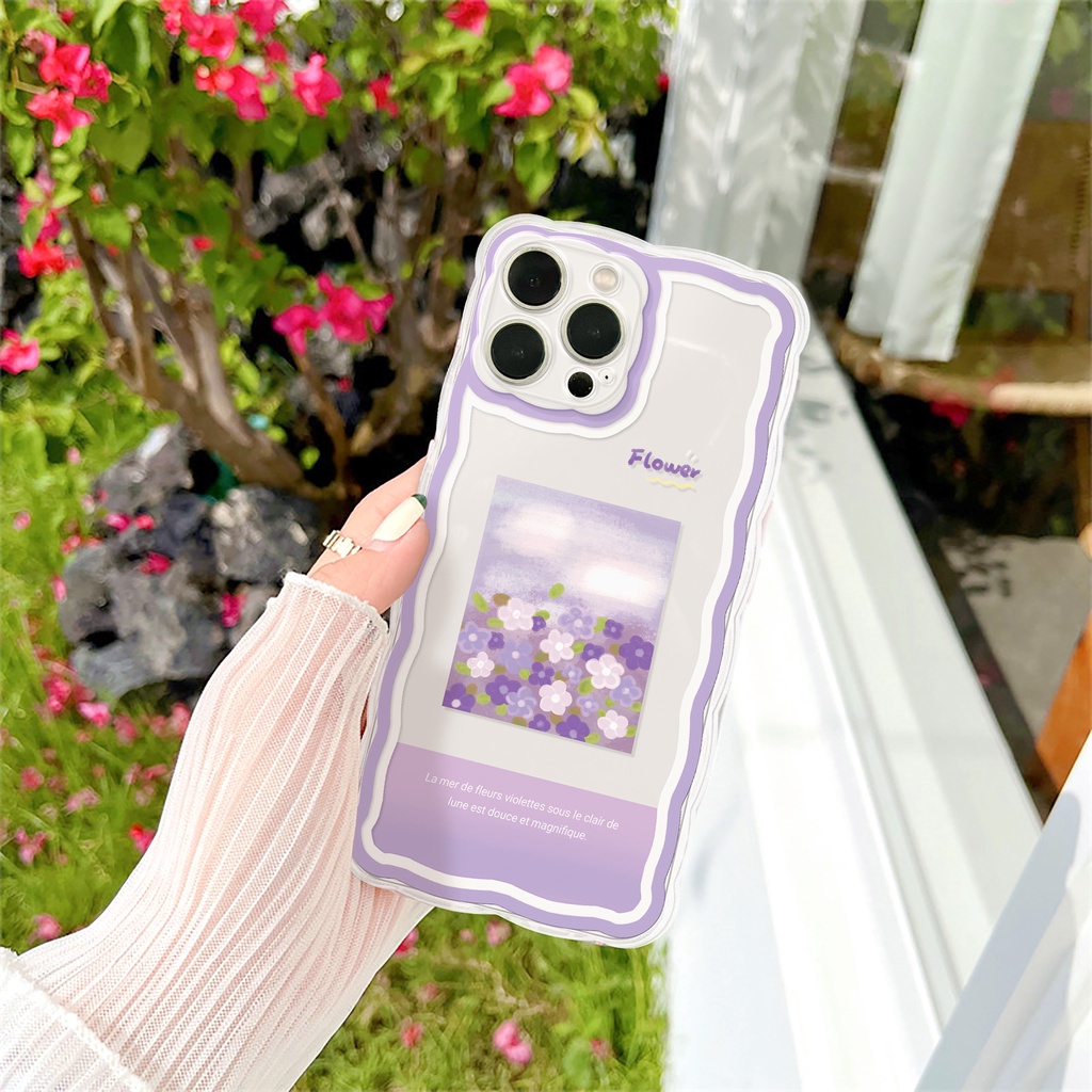 Ốp lưng iphone trong lượn sóng Violet 6/6plus/6s/6splus/7/7plus/8/8plus/x/xs/11/12/13/14/pro/max/promax/plus ShinCase