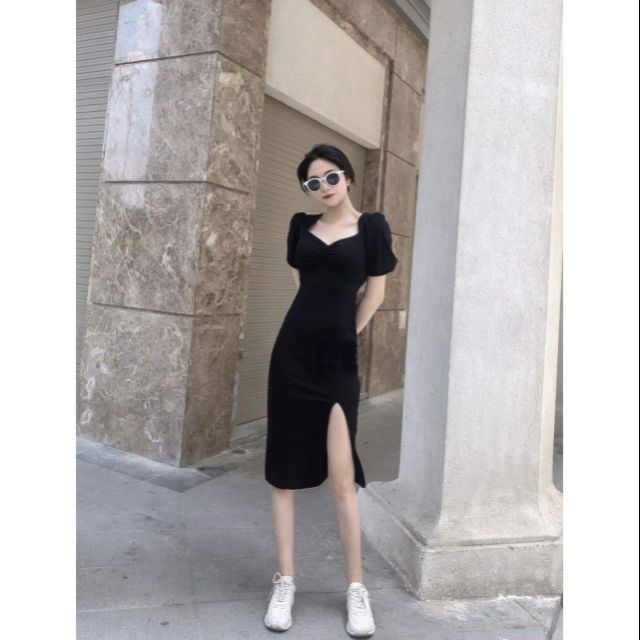 BLACKDRESS đầm body xẻ tà hottrend siêu xinh | BigBuy360 - bigbuy360.vn