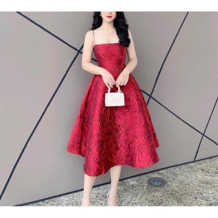 ĐẦM XOÈ GẤM 2 DÂY SIÊU XINH - SIZE M/L ĐẾN 57kg - MS245V MMR