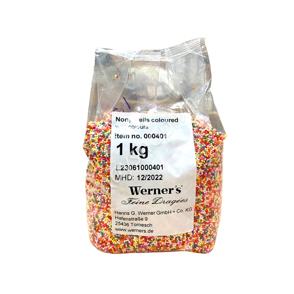 Cốm đường trang trí bánh Bi xanh trắng hồng Werner (50g)