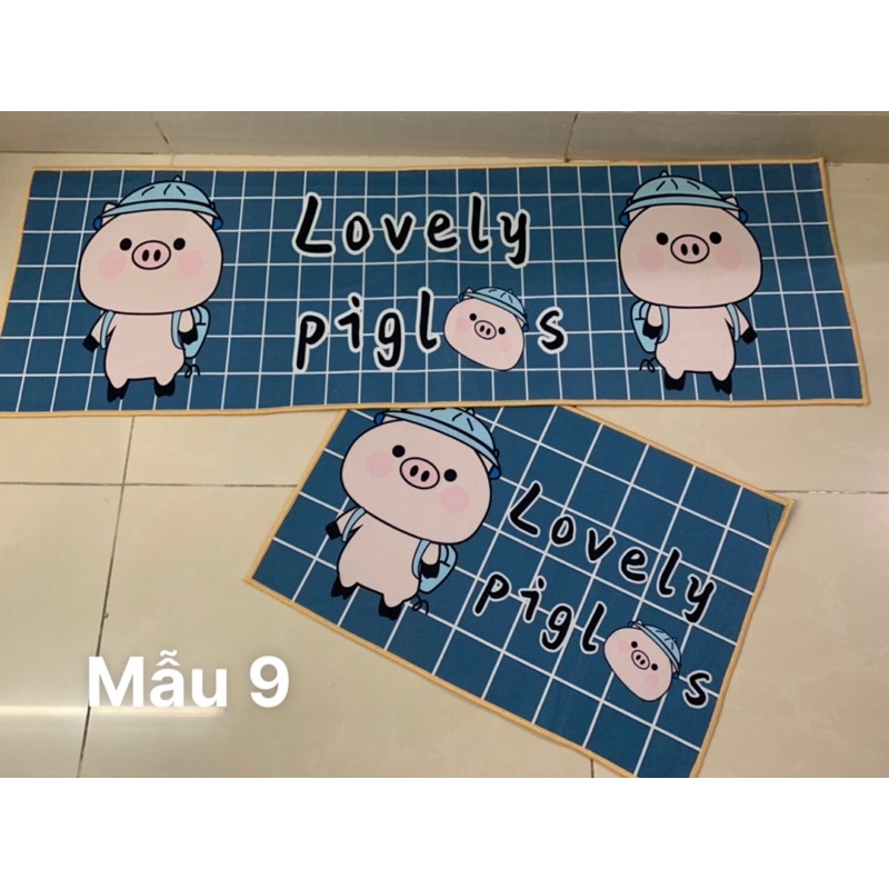 Thảm bếp giá rẻ - Bộ đôi thảm bếp siêu xinh