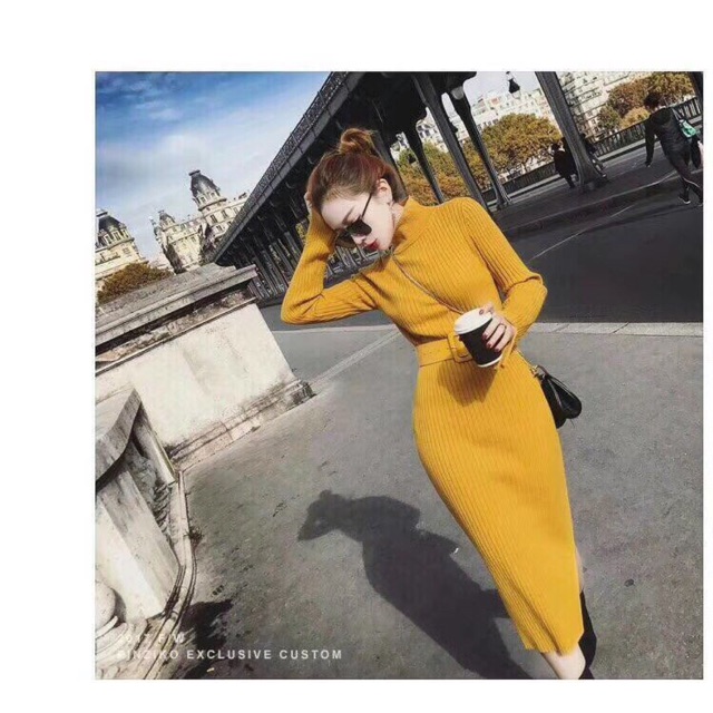Váy len dáng dài