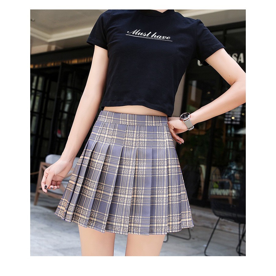 Chân váy kẻ Caro Tenis xếp ly Quảng Châu | BigBuy360 - bigbuy360.vn