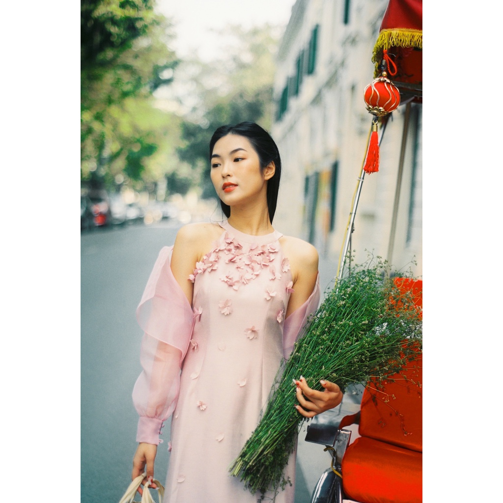 Đầm Yếm Cách Tân Kèm Áo Khoác Organza - Achelois