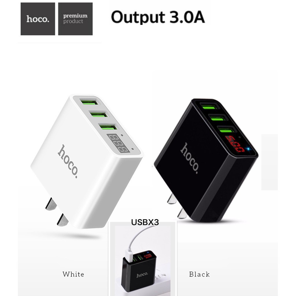 Cóc Hoco 3 cổng usb C15 CHÍNH HÃNG