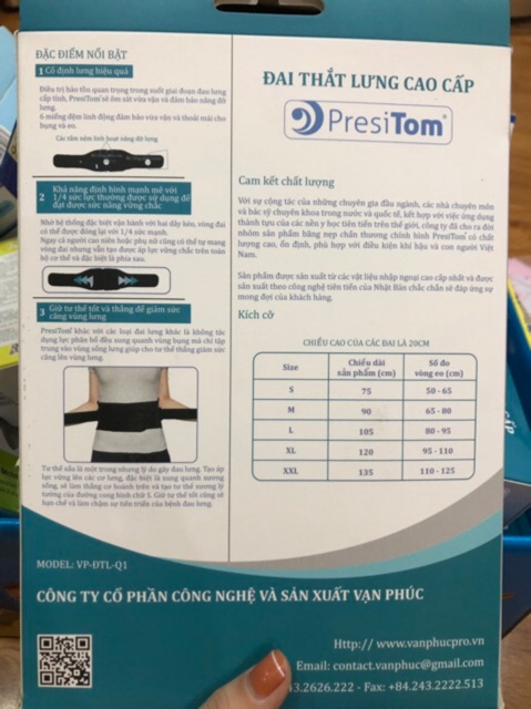 Đai thắt lưng cao cấp Presitom VP-ĐTL-Q1