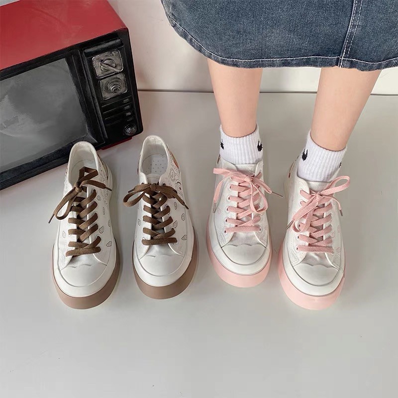 Giày Thể Thao Nữ Độn Đế ❤️FREESHIP❤️ Giày Sneaker Nữ Viền Kẻ Caro Siêu Hot