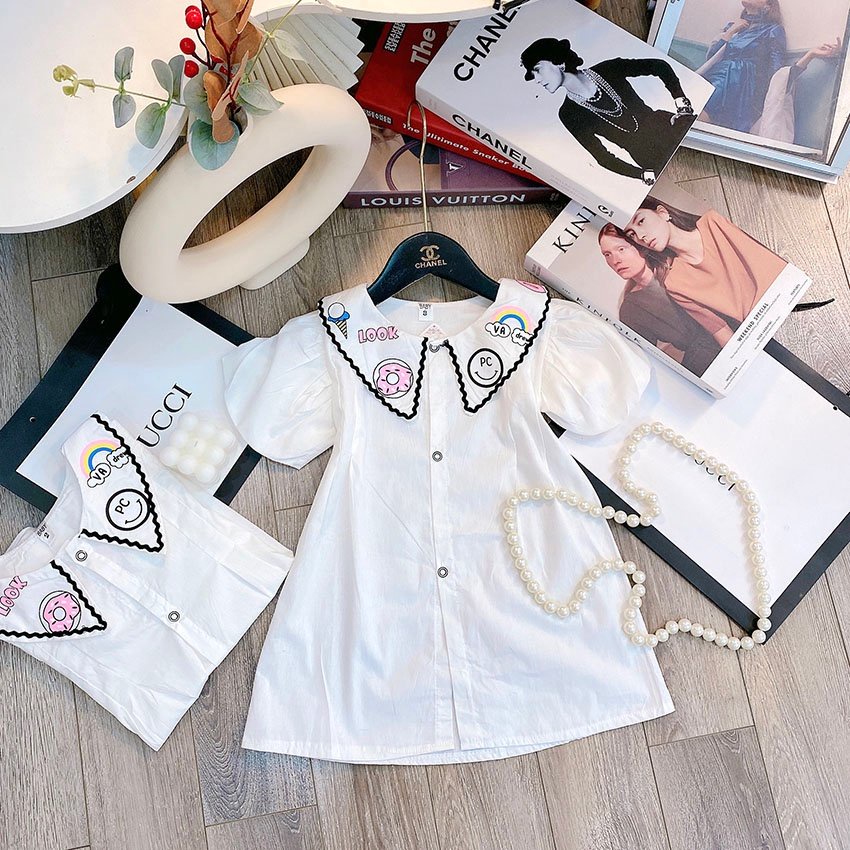 Váy bé gái cổ nhọn từ 10kg đến 20kg AM943 TTR266