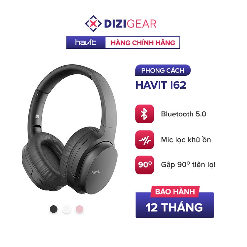 Tai Nghe Bluetooth Headphone HAVIT i62, Driver 40mm, BT 5.0, Nghe Đến 8H