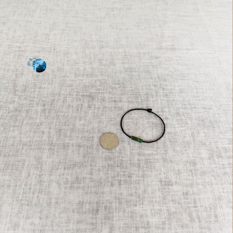 Vòng tay tết dây lu thống mini đá moss agate