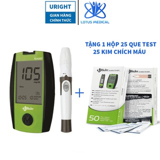Máy đo đường huyết uright td4267 - máy đo tiểu đường tặng kèm 25 que thử và 25 kim chích