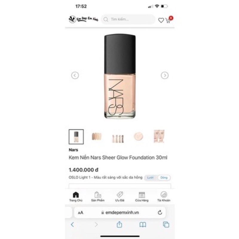 Kem nền NARS Sheer Glow Foundation 30ml 2 bản: có vòi bơm và không có vòi bơm