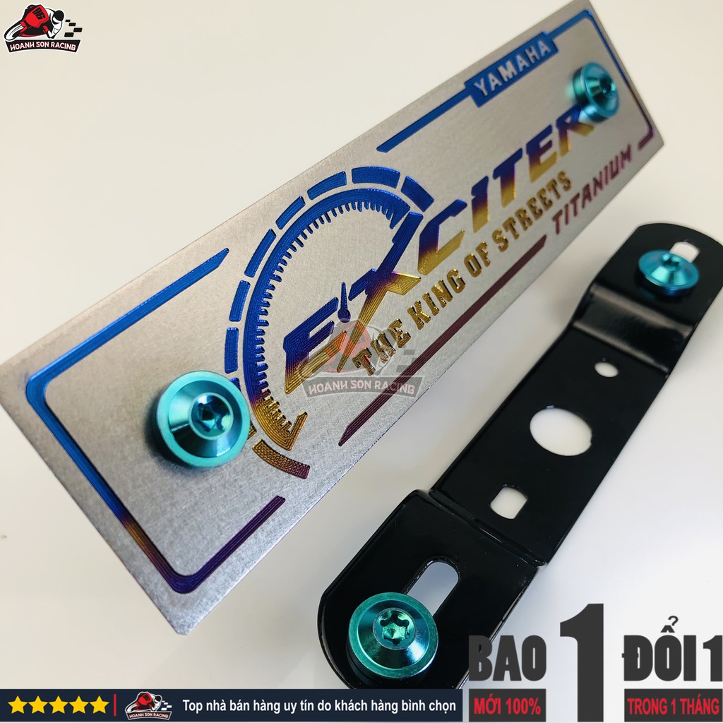 Bảng tên EXCITER titan tặng pát gắn và ốc titan gr5 xanh lục bảo ( hình chụp thực tế) Hoành Sơn Racing