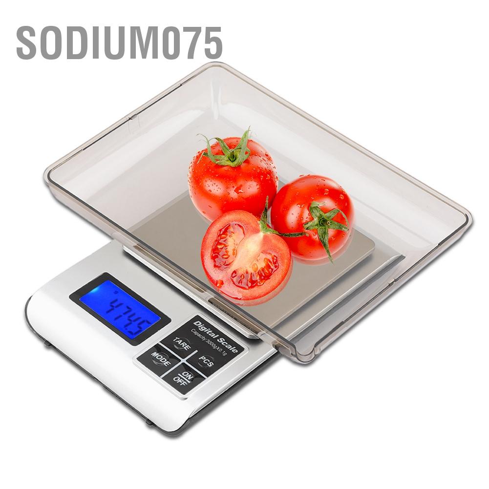 Có thể bán buôn Cân nhà bếp điện tử kỹ thuật số chính xác 3kg / 1g Cân thực phẩm nướng bằng thép không gỉ Sodium075 Hàng giao ngay