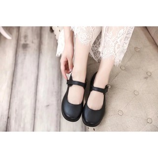 Giày búp bê da quai dán basic | giày lolita trơn - u.w