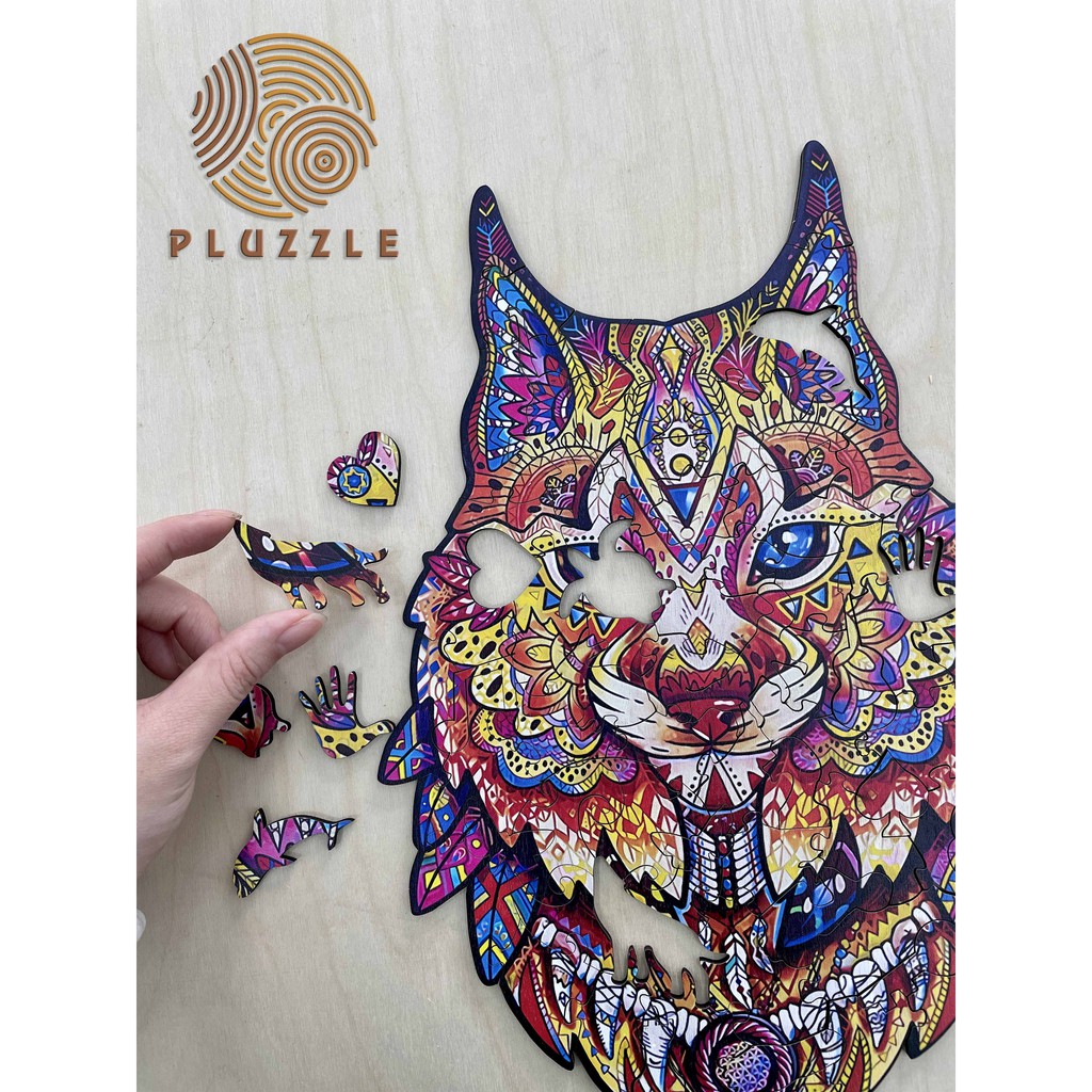 PLUZZLE Bộ xếp hình gỗ thông minh puzzle đồ chơi ghép hình - Linh Miêu - PZ030