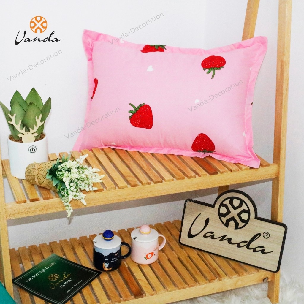 Vỏ gối đầu cotton poly họa tiết đẹp kích thước 45x65 cm