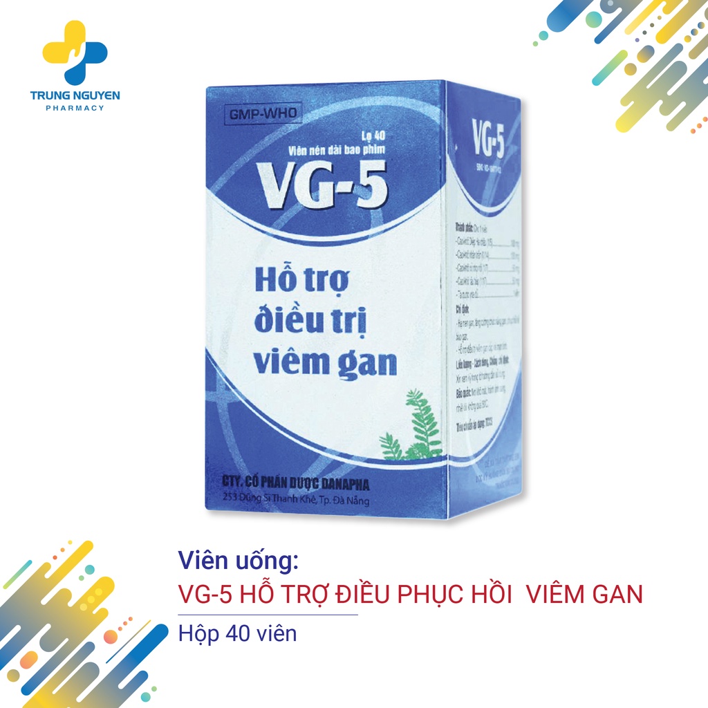 Viên uống VG-5 Hỗ trợ phục hồi viêm gan (Hộp 40 viên)
