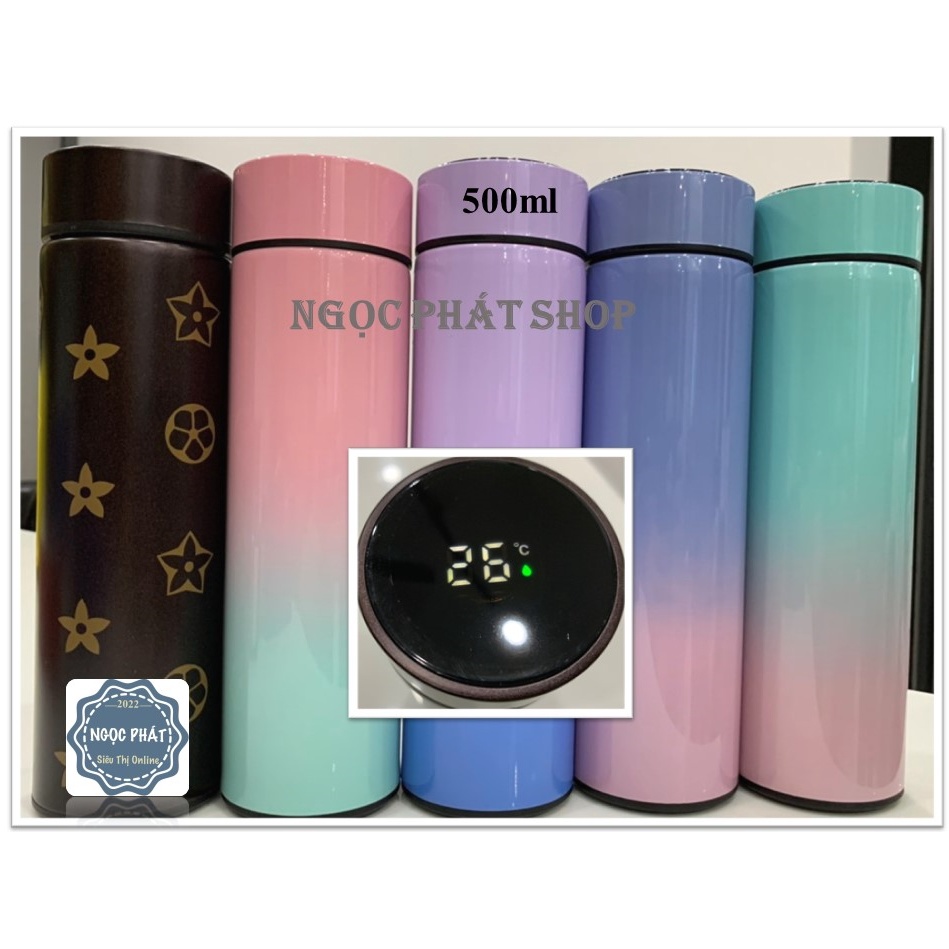 Bình giữ nhiệt Inox 304, tích hợp nhiệt kế và MÀN HÌNH OLED HIỂN THỊ NHIỆT ĐỘ 500ML