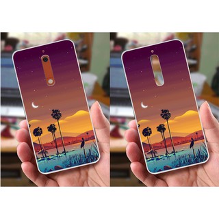 Ốp lưng Nokia 5 (dẻo viền trắng trong) - Hoa Cỏ Mùa Xuân