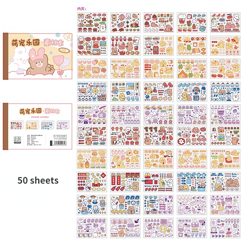 Set 50 Miếng Dán Trang Trí Dễ Thương Cho Bé