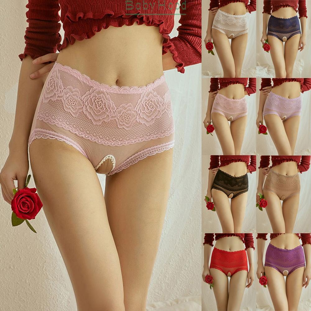 Ms. Women 1*Briefs Cotton+Viscose Fabric High Waist M~XL Size Open Crotch#BBHOOD