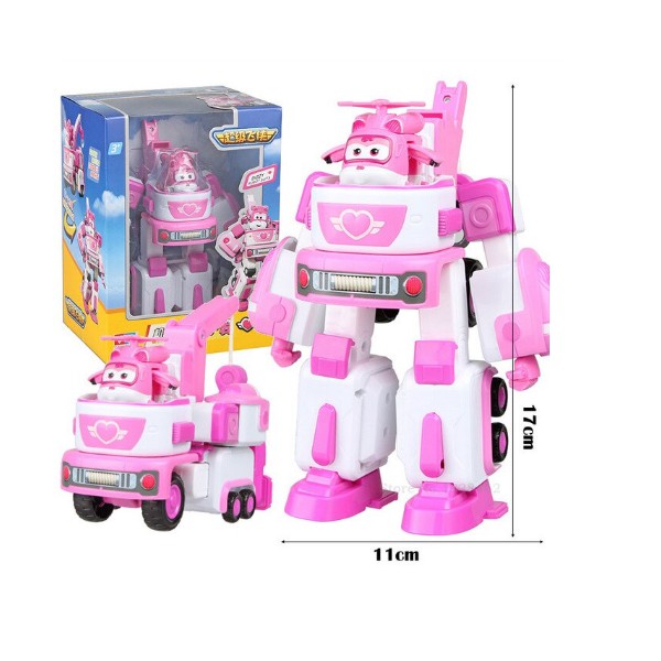 Robot super wings Kết Hợp Xe Cứu Hộ Nhỏ Mô hình Dizzy Lốc Xoáy cỡ lớn