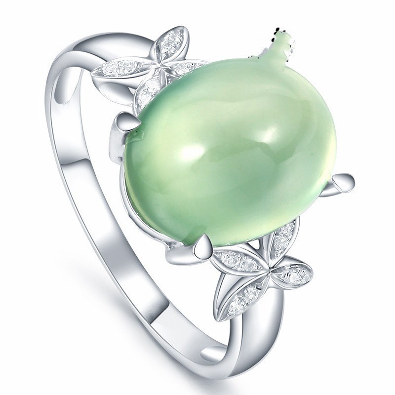 Aifei Jewellery Women Ring Mosaic Green Diamond 925 Sterling Silver R324