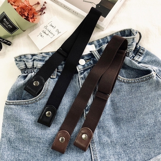 Thắt Lưng Da Không Khóa Cài Phong Cách Hàn Quốc