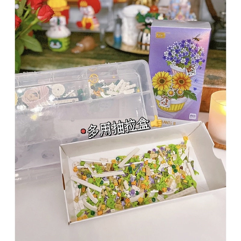 Mô hình lắp ráp Chậu Hoa Mini LOZ 1673 1674 để bàn trang trí by LoZ quà tặng người thân
