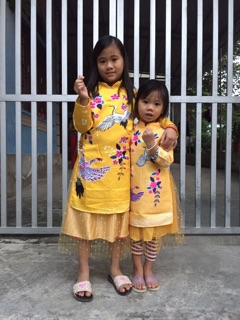 Combo áo dài cách tân bé trai bé gái