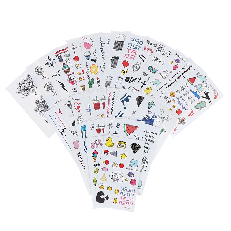 Bộ 10 Tấm Hình Xăm Dán Thiết Kế Dễ Thương Thời Trang