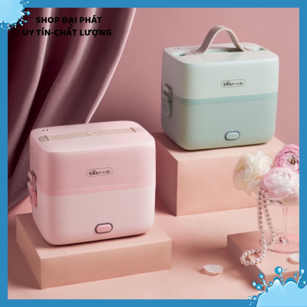 Hộp cơm cắm điện Bear DFH-B12E1, 1.2 lít,inox 304, nấu chín cơm, hâm nóng, giữ nhiệt, hộp cơm văn phòng, cặp lồng điện
