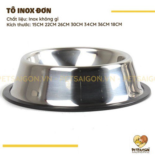 TÔ ĂN INOX ĐƠN DÀNH CHO CHÓ MÈO