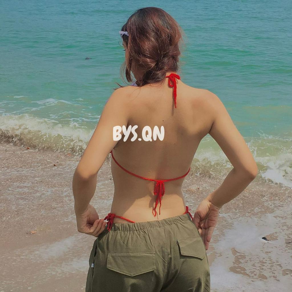 Áo bikini đan len họa tiết sao biển phối 2 màu cực cháy "hottie bikini"