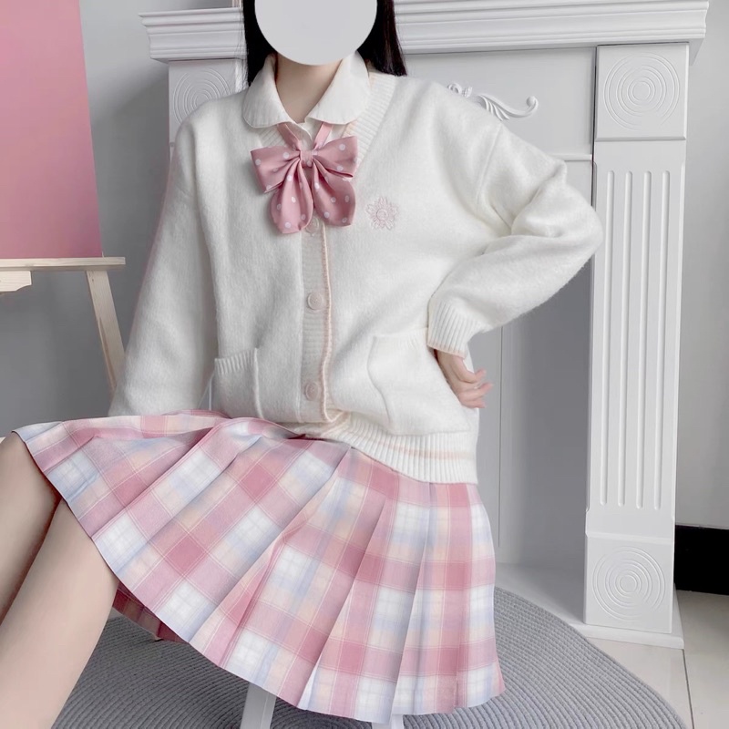 Áo Cardigan phối đồ cho váy JK