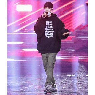 Áo nỉ hoodie mũ đen nam nữ cheapmoment Tiêu Chiến - Xiao Zhan chữ one two likes three likes four mùa thu đông