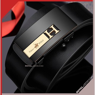 Thắt lưng da nam-dây nịt nam da bò 2 lớp FAIAOE POLO - Full hộp đựng cao cấp-khóa tự động - BH 12 tháng