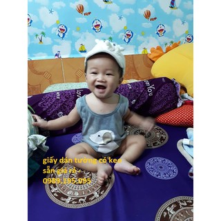 10m giấy dán tường đoremon mây xanh