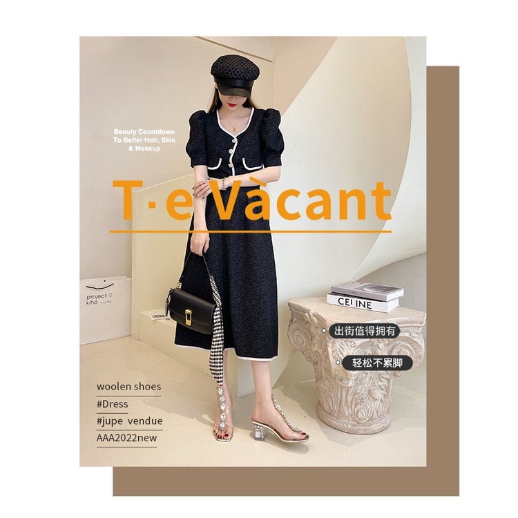 Giày Sandal Cao Gót Chữ T Quai Trong Suốt Hở Ngón Đính Đá Thời Trang Mùa Hè 2022