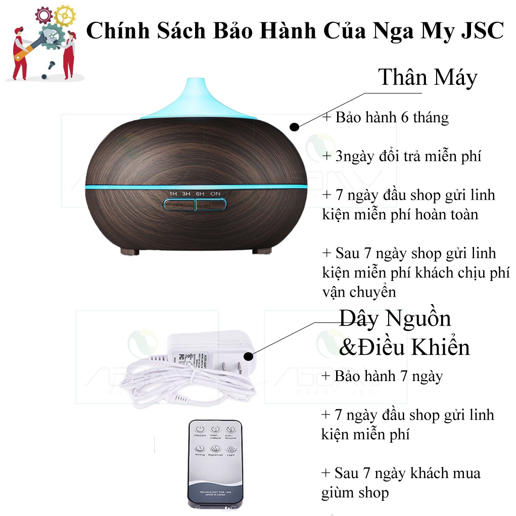 Máy Xông Tinh Dầu Phun Sương Tạo Ẩm Bí Ngô Nga My Dung Tích 550ml Tặng Điều Khiển Giúp Thơm Phòng Tự Ngắt Khi Hết Nước